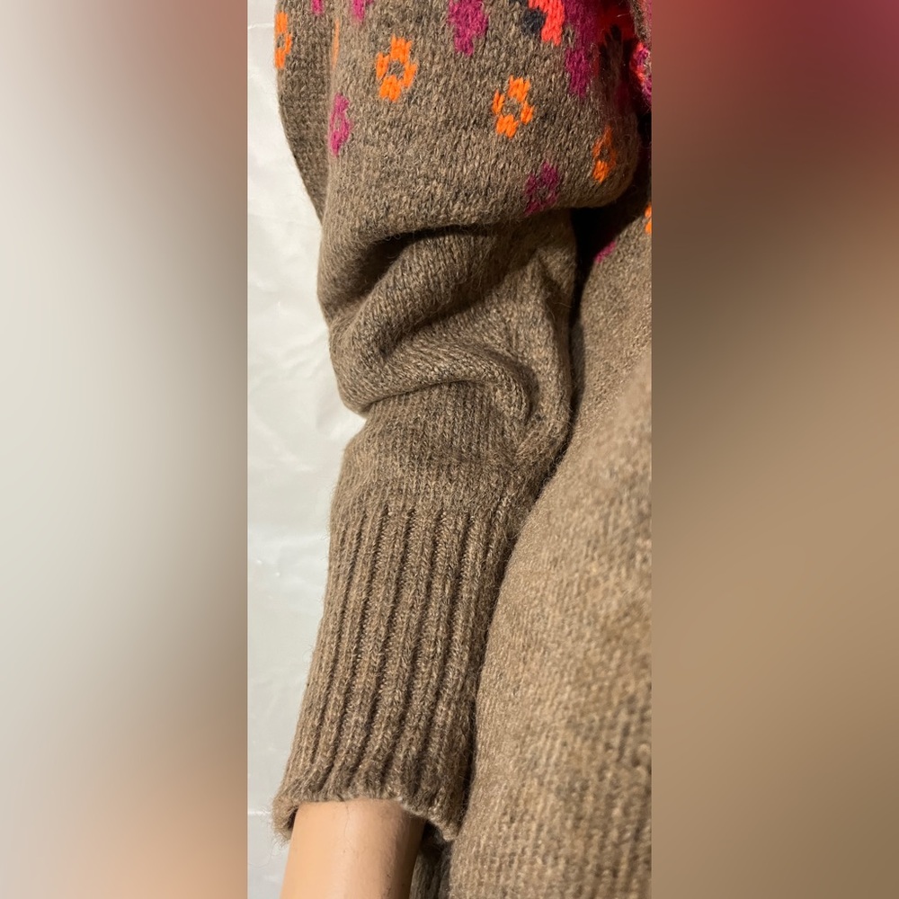 Lou & Grey for Loft Multicolor Patterned Turtleneck Knit  Sweater Size M - Picture 4 of 9